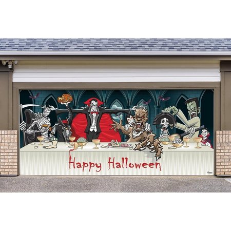 My Door Decor My Door Decor 285905HALL-002 7 x16 ft. Draculas Halloween Dinner Outdoor Halloween Holiday Door Mural Sign Banner Decor; Multi Color 285905HALL-002